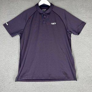 Rhone Men's Large Delta Pique Polo Shirt Anti-Odor Raglan Sleeve Golf Purple